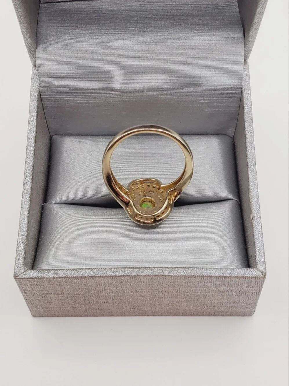 Opal & Pink Halo Ring - Yellow Gold - 925